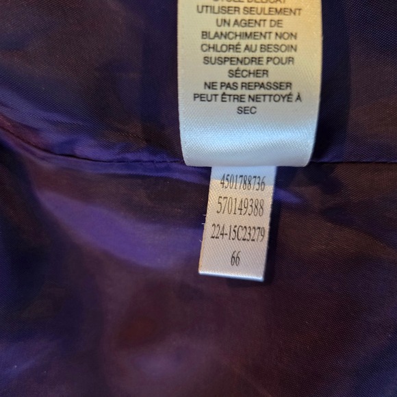 Chicos Metallic Purple Faux Leather Open Front Jacket Size 1 570149388 - Picture 7 of 13